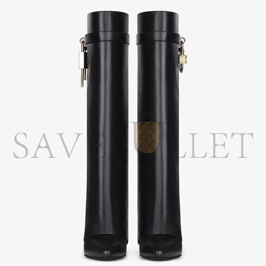 G1uenchy shark lock boots in leather be702ne1ng-001